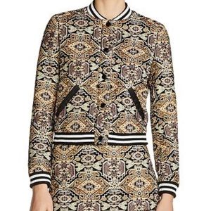 maje jacquard bomber jacket